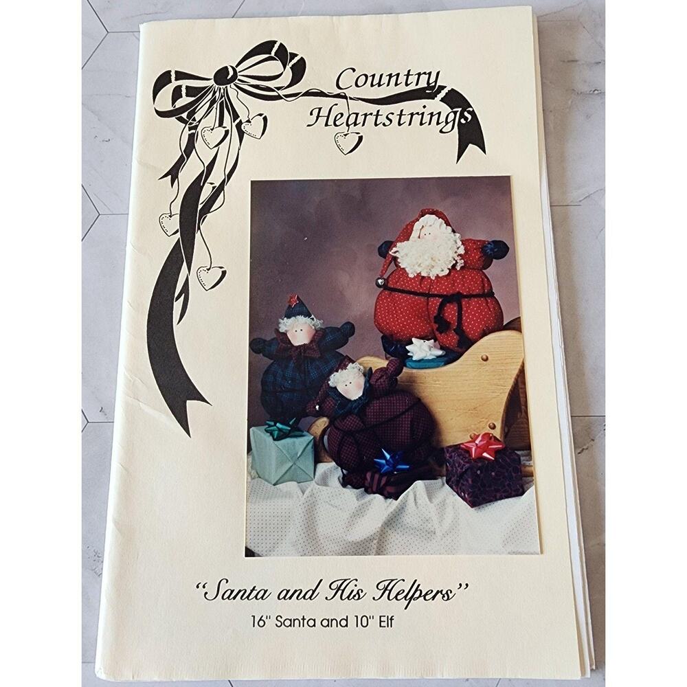 Santa and His Helpers Sewing Craft Pattern 16" Santa 10" Elf Uncut